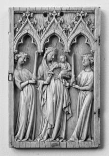 Wing, left (fragment of a diptych), 1 register, 3 arches across (frise d'arcatures; plaquette) (Front)