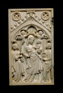Diptych, 1 register, 1 arch across (plaquette) (Front, left)