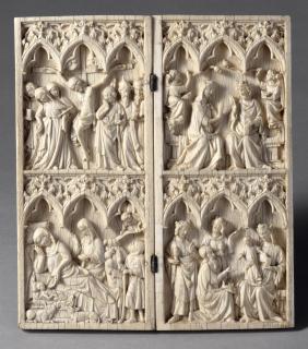 Diptych, 2 registers, 3 arches across (frise d'arcatures) (Front)