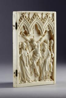 Wing, right (fragment of a diptych), 1 register, 3 arches across (plaquette; frise d'arcatures) (Front)