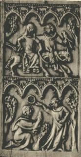 Writing tablets, 2 registers, 4 arches across (frise d'arcatures; tablettes à écrire) (Front)