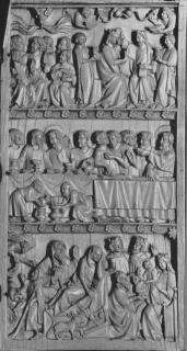 Diptych, 3 registers, bands of rosettes (décor de roses) (Wing, right)