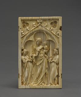 Centre panel (fragment of a triptych), 1 register, 1 arch across (plaquette) (Front)