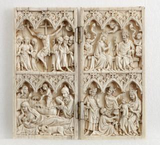 Diptych, 2 registers, 3 arches across (frise d'arcatures) (Front)