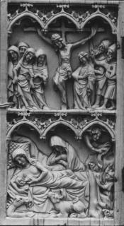 Diptych, 2 registers, 3 arches across (frise d'arcatures) (Wing, left)