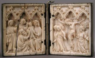 Diptych, 1 register, 3 arches across (plaquettes; frise d'arcatures) (Front)