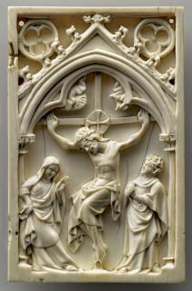 Wing, right (fragment of a diptych), 1 register, 1 arch across (plaquette; colonnettes) (Front)