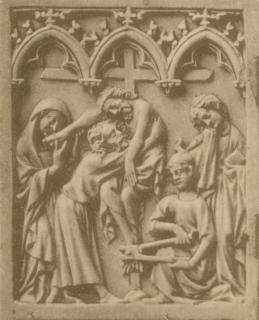 Diptych, 1 register, 3 arches across (plaquettes; frise d'arcatures) (Wing, left)