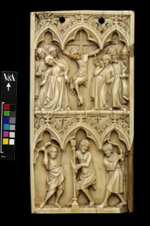 Wing, left (part of a diptych), 2 registers, 3 arches across (frise d'arcatures) (Front)