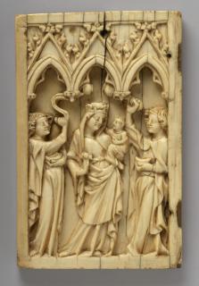 Wing, left (fragment of a diptych), 1 register, 3 arches across (plaquette; frise d'arcatures) (Front)