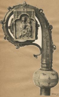 Head of crozier (crosse); double-sided panel, 1 register, 1 trefoil arch across (colonnettes) (Side 1)