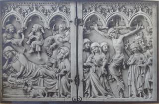 Diptych, 1 register, 3 arches across (frise d'arcatures) (Front)
