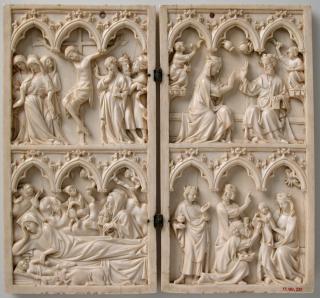 Diptych, 2 registers, 3 arches across (frise d'arcatures) (Front)