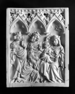 Wing, left (fragment of a diptych), 1 register, 3 arches across (frise d'arcatures; plaquette) (Front)
