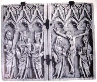 Diptych, 1 register, 3 arches across (plaquettes; frise d'arcatures) (Front)