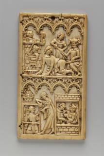 Writing tablets, 2 registers, with quatrefoils (quatre-feuilles; tablettes à écrire) (Front)