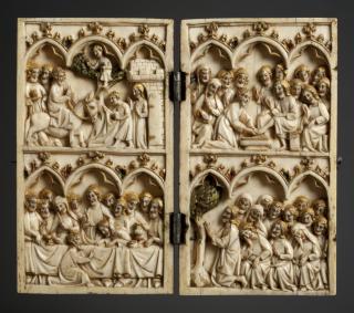Diptych, 2 registers, 3 arches across (frise d'arcatures) (Front)