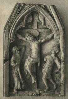 Gabled panel (fragment of a triptych), 1 register, arch across (Front)