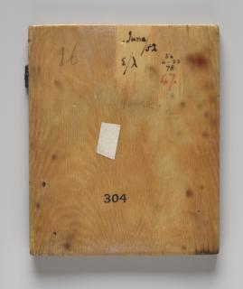Wing, left (fragment of a diptych), 2 registers, 4 arches across (frise d'arcatures; colonnette) (Back)