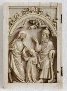 Wing, left (fragment of a diptych), 1 register, 1 arch across (plaquette) (Front)