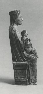 Statuette; Moussac Virgin and Child (Vierge à l'enfant de Moussac) (Side)