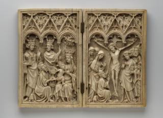 Diptych, 1 register, 3 arches across (plaquettes; frise d' arcatures) (Front)