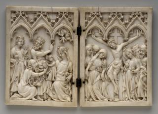 Diptych, 1 register, 3 arches across (plaquette; frise d'arcatures) (Front)