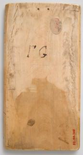 Wing, left (part of a diptych), 2 registers, 4 arches across, bands of rosettes (frise d'arcatures; décor de roses) (Back)