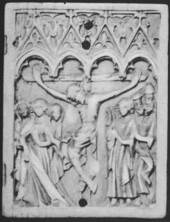 Wing, right (fragment of a diptych), 1 register, 4 arches across (plaquettes; frise d'arcatures) (Front)