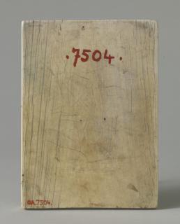 Wing, left (fragment of a diptych), 2 registers, band of rosettes (décor de roses) (Back)