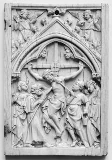 Wing, right (fragment of a diptych), 1 register, 1 arch across (plaquette) (Front)