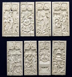 Panel (probably fragment of a box), 1 register, 1 ogee arch across (plaquette) (Front; Group)