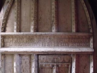Panel, 1 register, 3 arches across (plaquette; frise d'arcature); reused as door decoration (Front)