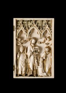 Wing, right (fragment of a diptych), 1 register, 3 arches across (frise d'arcatures; plaquette) (Front)