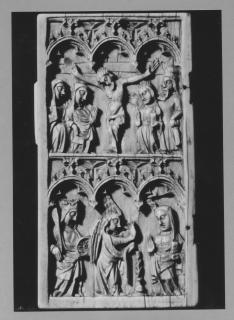 Wing, left (fragment of a diptych), 2 registers, 3 arches across (frise d'arcatures) (Front)