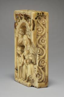 Double-sided panel (fragment of a triptych; centre panel), 1 register, 1 arch across (plaquette) (Side)