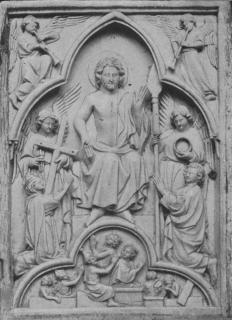 Diptych, 1 register, 1 arch across (plaquettes); also known as Diptyque du Christ Juge (Wing, right)