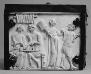 Casket, with arches (coffret; frise d'arcatures) (End, left)