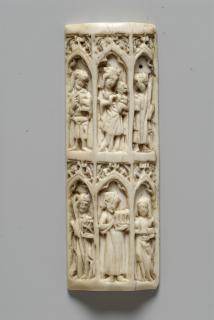 Writing tablet or lid of a weights and scale box, 2 registers, 3 arches across (frise d'arcatures; tablette à écrire) (Front)