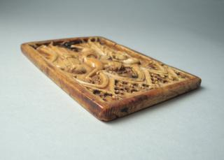 Wing, right (fragment of a diptych), 1 register, 3 arches across (frise d'arcatures; plaquette); reused as a pax (baiser de paix) (Top)
