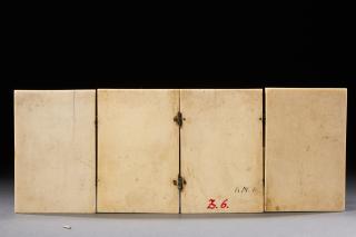Quadriptych, 1 register, 3 arches across (frise d'arcatures; plaquettes) (Back)