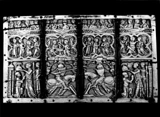 Casket, with quatrefoils (coffret; quatre-feuilles); also known as the Gort Casket (Lid)