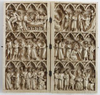 Diptych, 3 registers, 4 arches across (frise d'arcatures) (Front)