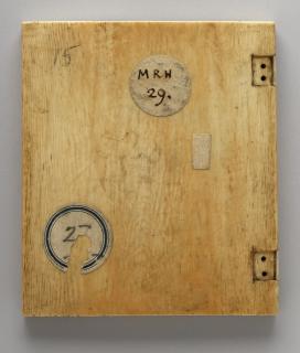 Wing, right (fragment of a diptych), 1 register, 3 arches across (plaquette) (Back)
