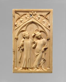Double-sided writing tablet cover, 1 register, 1 arch across (plaquette; tablette à écrire; colonnettes) (Side 2)