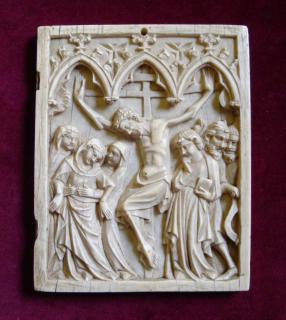 Wing, right (fragment of a diptych), 1 register, 3 arches across (plaquette) (Front)