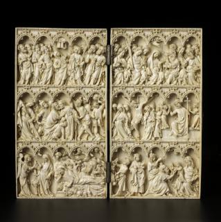 Diptych, 3 registers, 5 arches across (frise d'arcatures) (Front)