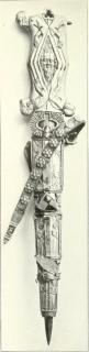 Dagger handle and dagger sheath, with arches and bands of rosettes (manche et fourreau de poignard; décor de roses) (Side 1)