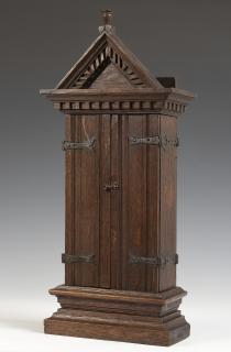 Polyptych, 3 registers (wings), openwork panels, ogee arches (tabernacle; ajouré; colonnettes) (Front, closed)