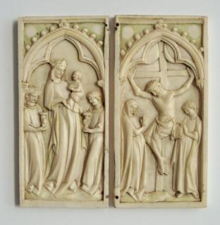 Diptych, 1 register, 1 arch across (plaquettes) (Front)